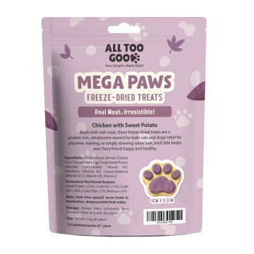All Too Good  Mega Paws Freeze-Dried Treats Chic w/Sweet Potato 54g